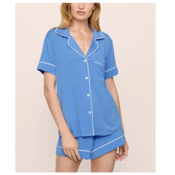 Eberjey Other - Eberjey Women's Cornflower Blue White Gisele Modal Relaxed Shortie PJ Set Size M